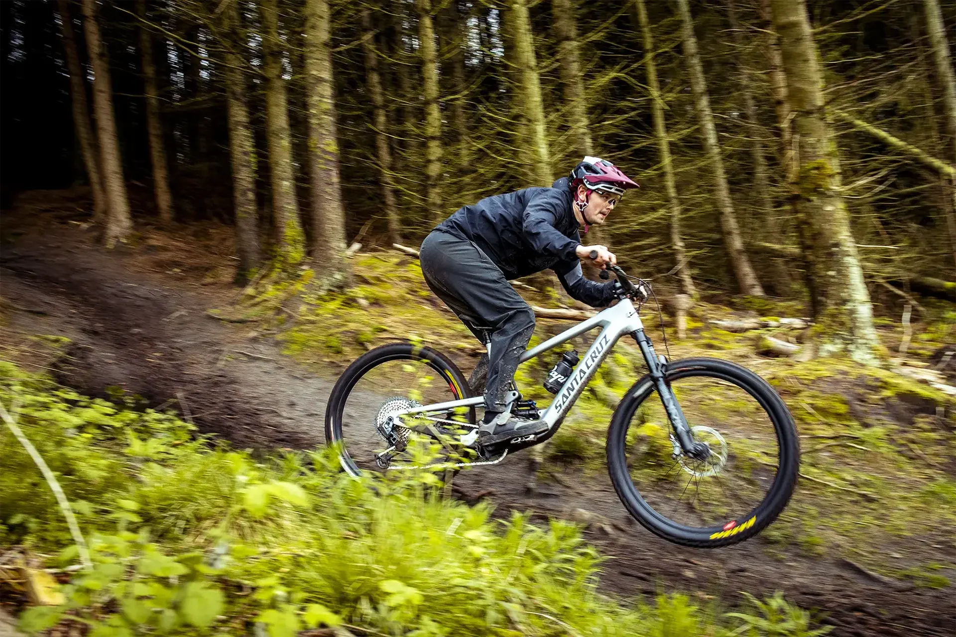 Mountain Bike going downhill